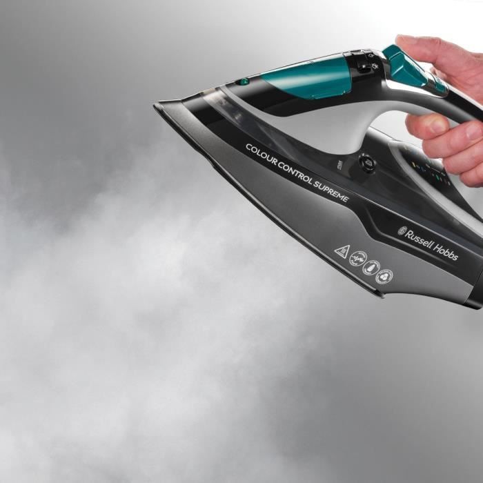 Fer à Repasser Colour Control Supreme Russell Hobbs 25400-56 - Puissant 3100W - Semelle Céramique - Russell hobbs