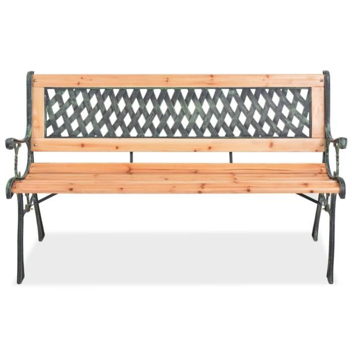 Banc De Jardin 2 Places AXI Otis En Bois De Cèdre Et Acier Noir Mat – 122x60x83 Cm, Dossier Haut, Très Robuste 220 Kg