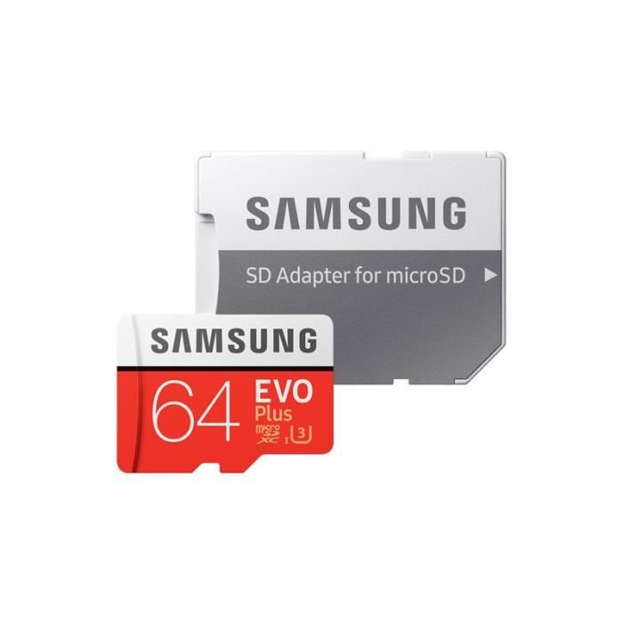 Samsung MB-MC64GA-EU Carte mémoire MicroSD Evo Plus 64G avec adaptateur SD