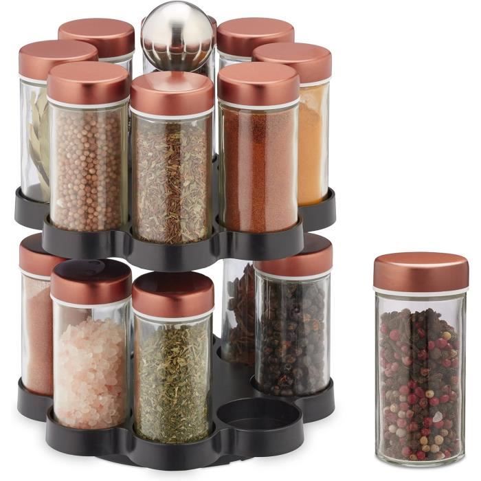 carrousel epices 8 pots couvercle plastique France