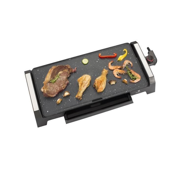 Plancha électrique 2200W – Thermostat réglable 80 à 250°C – Revêtement antiadhésif – 8 personnes