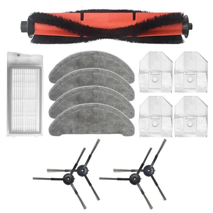 Kit Accessoires Pour Robot Aspirateur Lefant M3 / M3 Gen2 – 1 Brosse, 4 Filtres, 4 Lingettes, 4 Brosses Latérales, 4 Sacs