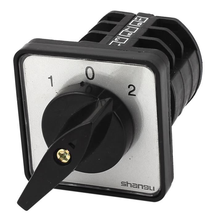 Commutateur Rotatif à Came 3 Positions 8 Bornes à Vis - 20A-63A 380V - Boîtier IP65 - 4