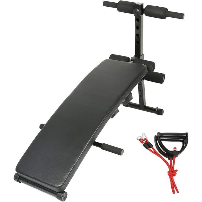 Ensemble MH25 | Banc de musculation + supports pour barres + banc à biceps  + extension de jambes + poulie pour traction - Marbo Sport