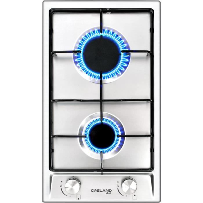 Gasland Chef GH30SF Plaque de Cuisson à Gaz 2 Foyers, 30cm, Encastrable