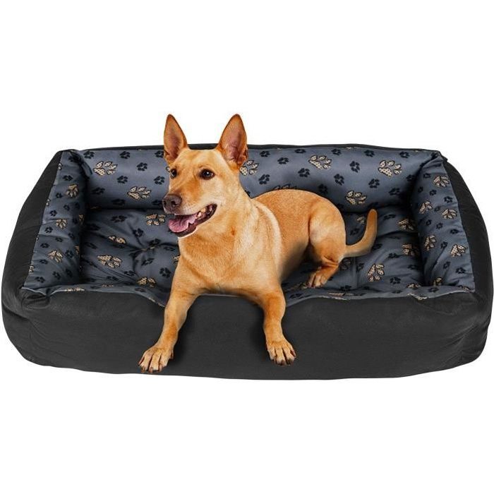 Meilleurs prix pour SuperKissen24 Panier pour Chien - Lit pour Chien - Apaisant - Taille M - Noir et Gris - Pattes