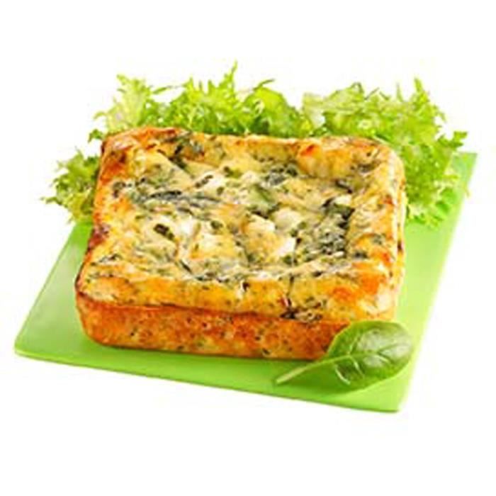 Tarte chèvre épinard surgelée sans pâte, individuelle, micro ondable