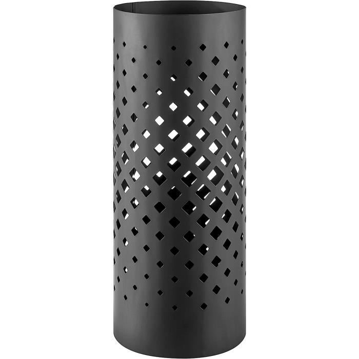 Porte-parapluie Métal Design Arbre - Noir 60x21 Cm - Décoration Couloir Ou Bureau - Avec Poignées Et Aérations