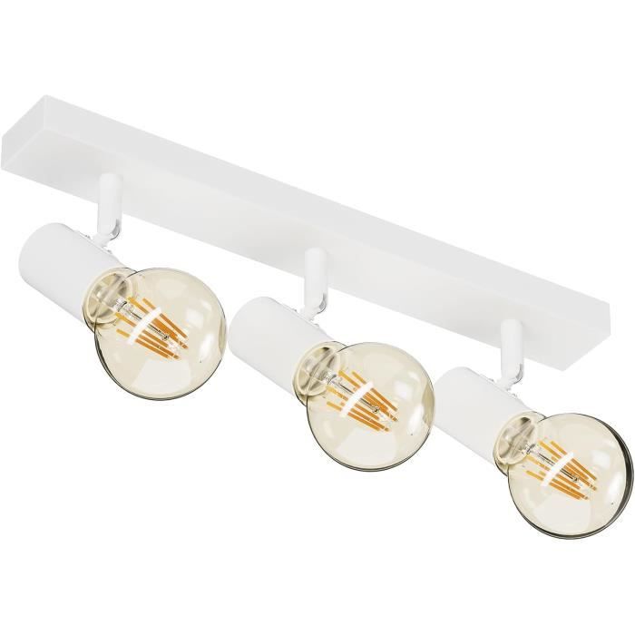 Plafonnier 3 Spots Bois Et Métal – Luminaire Pour Salon, Chambre, Cuisine