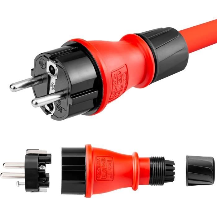 Lot De Fiches Et Couplage Schuko En Caoutchouc IP44 - Fiche