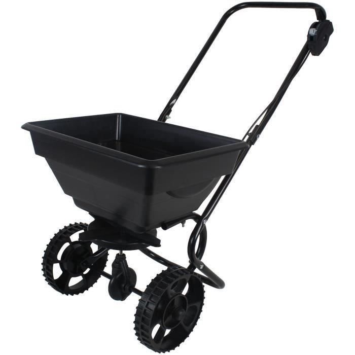 Turfmaster Épandeur rotatif à pousser 25 kg pour compost et sel de déneigement