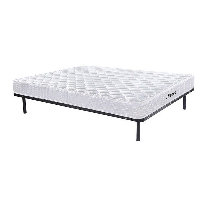 Ensemble 140 x 190 cm cadre à lattes + matelas ressorts et mémoire de forme ép.15cm - WOLKENLOS de YSMÉE