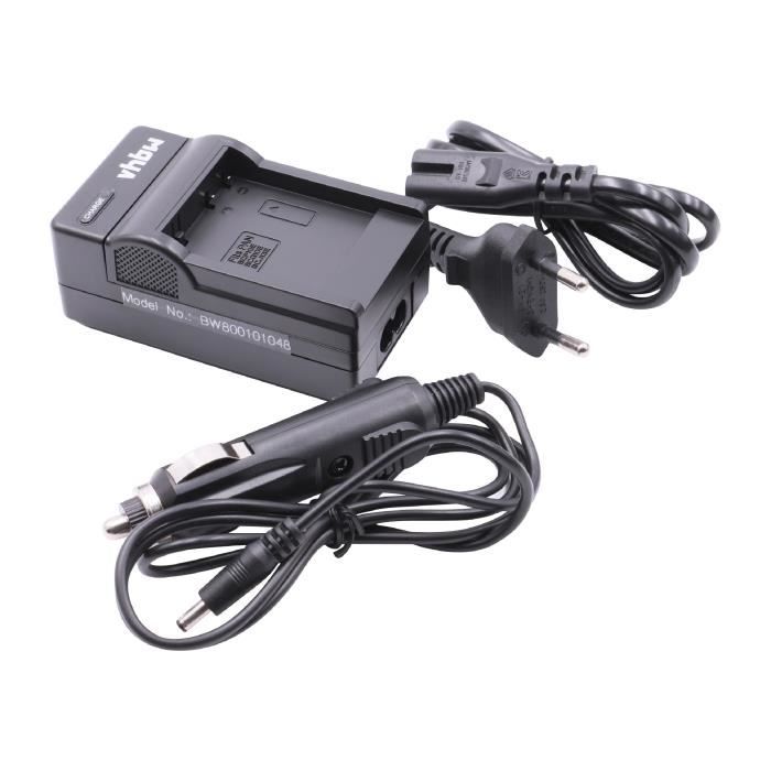 vhbw Chargeur compatible avec Panasonic Lumix DMC-FX40EB-S, DMC-FX40EG-K caméra caméscope action-cam - Station + câble de voiture,