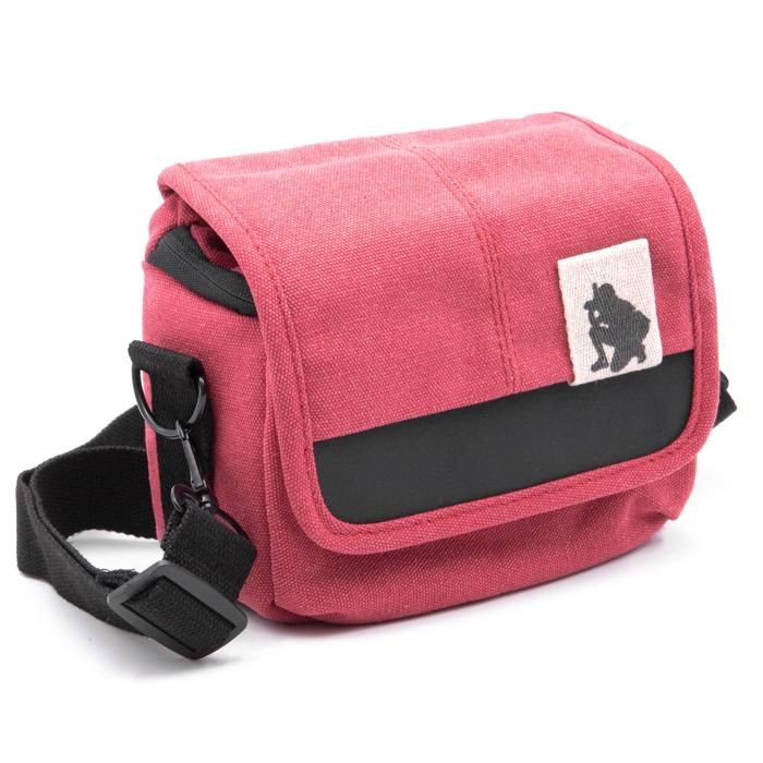 Vhbw Pochette d&#39 appareil photo pour Panasonic Lumix DC-TZ91, DMC-FZ1000, DMC-FZ2000, DMC-FZ300 Canvas rouge, gris