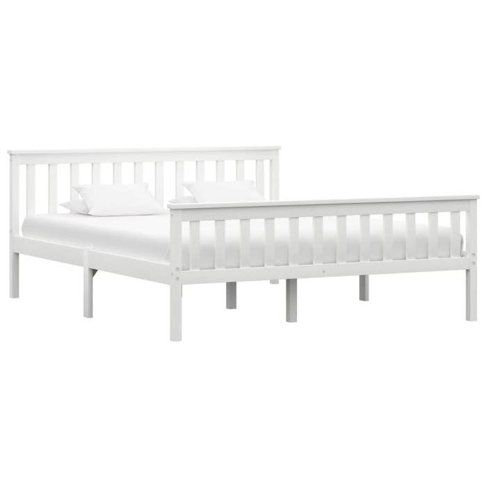 vidaXL Cadre de lit sans matelas blanc bois de pin massif 160x200 cm 283218
