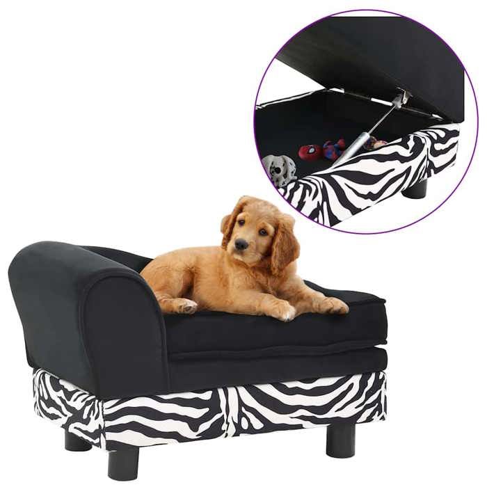 Vidaxl Canapé pour Chien Noir 57x34x36 cm Peluche Sofa pour Chat Animaux 170939