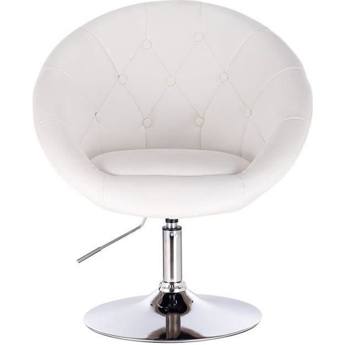 woltu fauteuil de bar en similicuir,tabouret de bar avec accoudoir,chaise de loisir rotatif,hauteur réglable,blanc