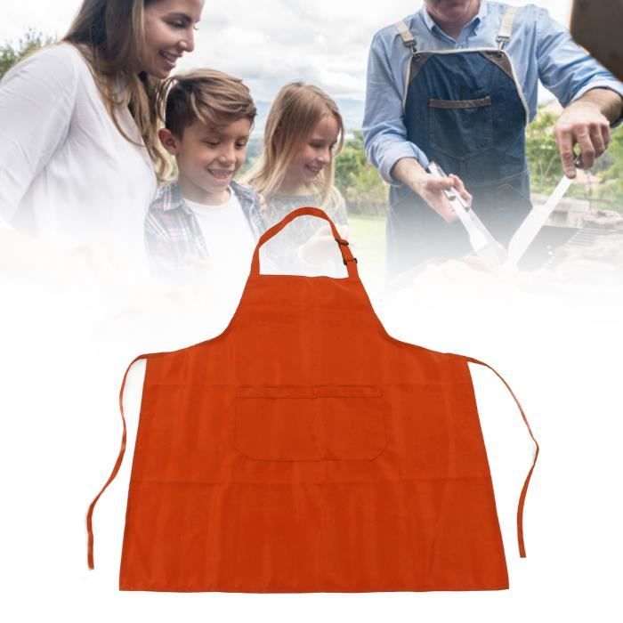 Tablier De Cuisine Vintage Années 60 - Bavette Rouge à Fleurs, 100% Coton