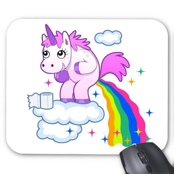 Tapis De Souris Licorne Arc En Ciel Humour Ref 3297 Cdiscount Informatique