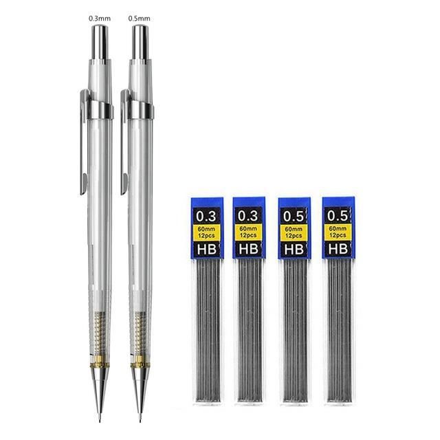 Graphite Crayon Set CRAYON GRAPHITE,W-Set--Jeu de crayons mécaniques 0.3, 0.5, 0.7,0.9,2 ...