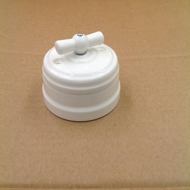 Lot De 2 Plaques D'interrupteur En Céramique Blanc (duplex Simple