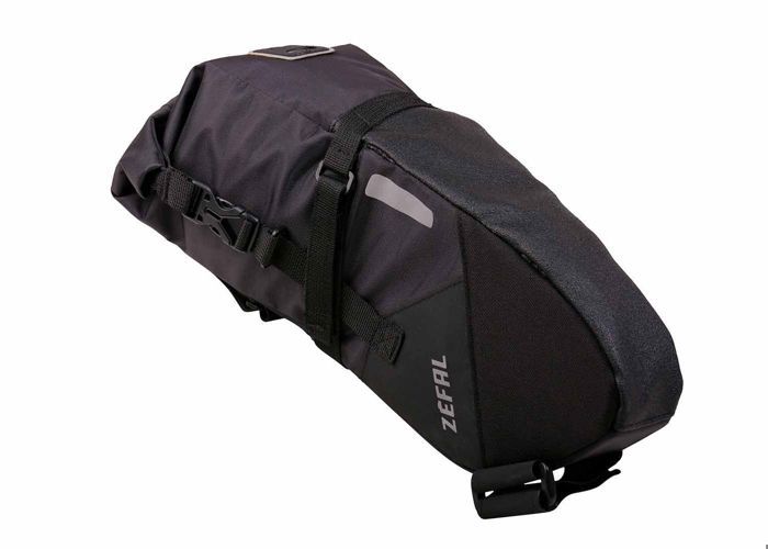 Sacoche de selle velo zefal z-adventure r5 pour 5l noir etanche fixation velcro ( l 370x 70à175 x130mm) charge maxi 5kgs