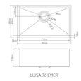 Évier rectangulaire en inox - ESSEBAGNO - Luisa - 1 grande cuve - Vidage manuel-1