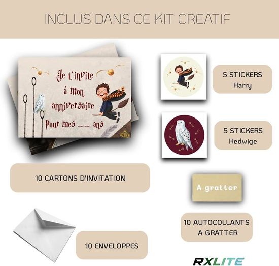 Kit Créatif Premium Invitations Anniversaire Pompiers à Gratter - 10 Cartes, Enveloppes, Stickers & Autocollants Dorés Magiques