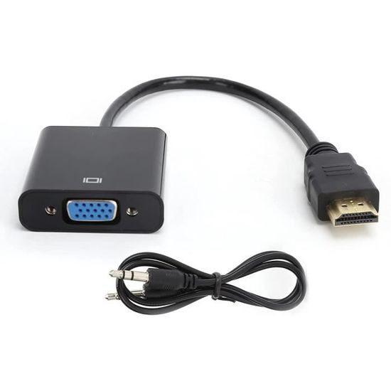 HDMI à l'adaptateur AV VGA avec sortie audio-Câble de 3,5 mm