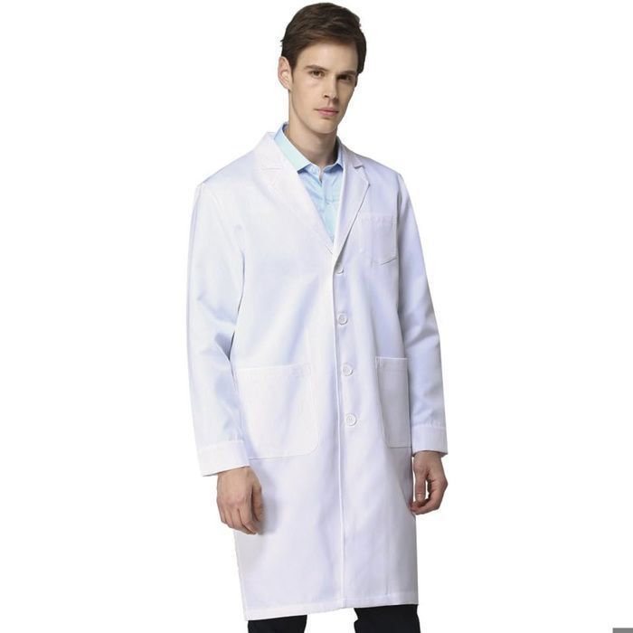 Blouse Blanche De Laboratoire En Coton-polyester - Manches Longues Avec Poches - Pour Labo, Chimie, Médical, Cosplay - 6