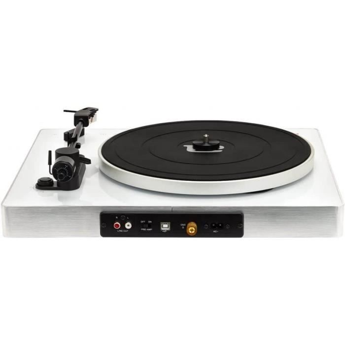 Aiwa APX-790BT/BK Tourne-disque Bluetooth Avec Transmission Par Courroie Et Couvercle Anti-poussière Acrylique, 2 Vitesses 33/45 Tr/min, Capsule En Aluminium Magnétique, Bras équilibré, Couleur : Noir