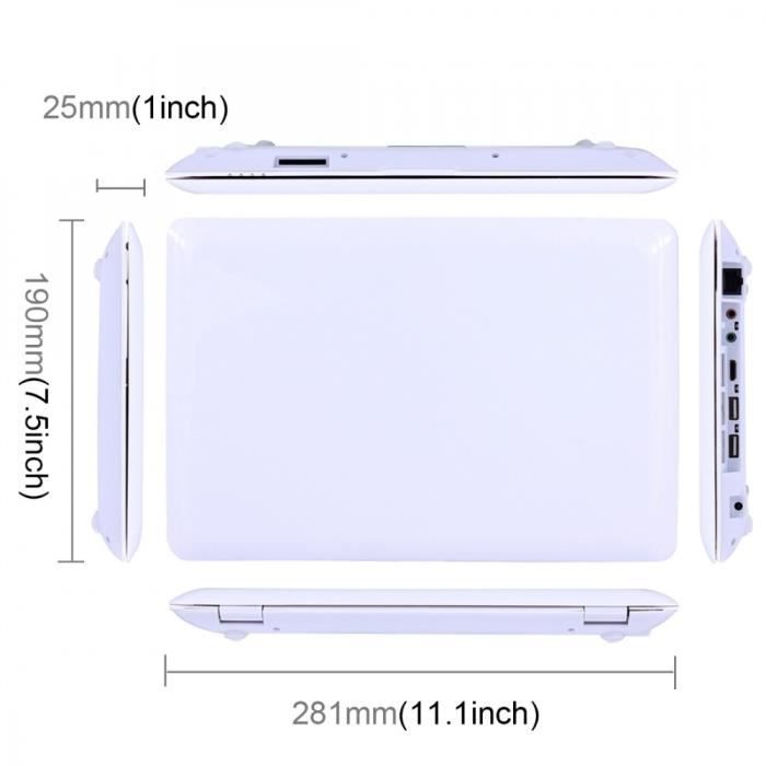 Netbook écran 10.1 pouces Android 5.1, Wifi,1