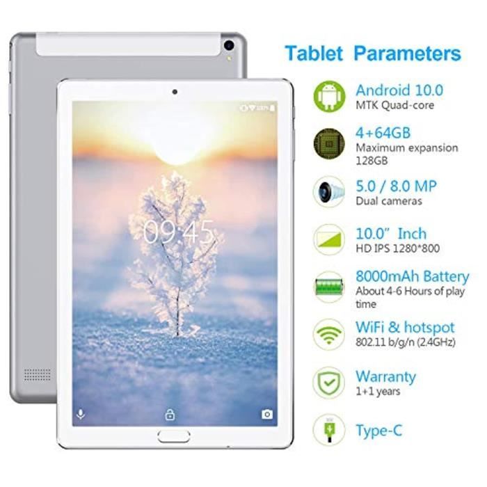 Tablette 10 Pouces YESTEL Android 10.0 Tablettes avec 4 Go de RAM