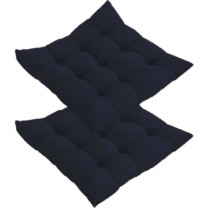 GGoty Lot De 2 Coussins De Chaise Épais 10cm 40x40cm - Coton Doux Avec Attaches