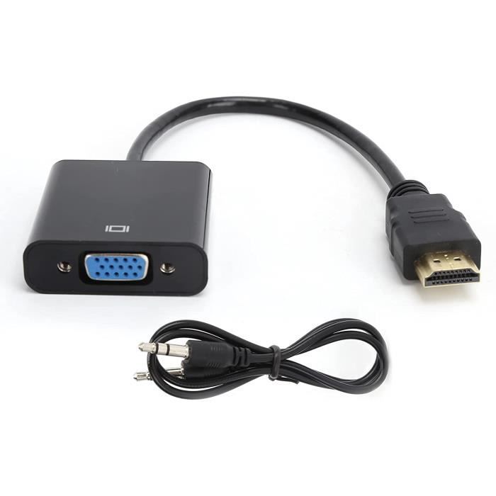 Câble adaptateur HDMI vers VGA mâle vers femelle 1080P numérique vers  analogique