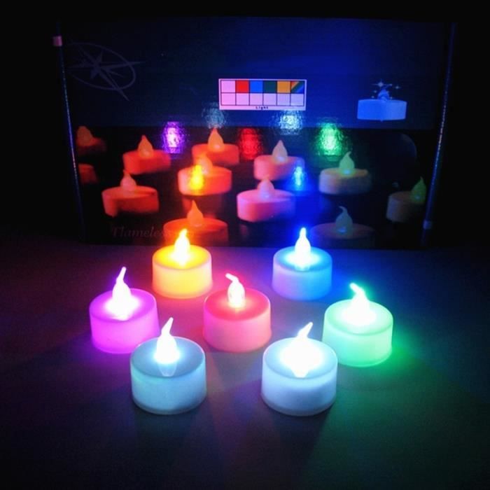 CYYSHR Lot de 6 bougies LED sans flamme alimentées par piles, Bougies  chauffe-plat LED avec télécommande