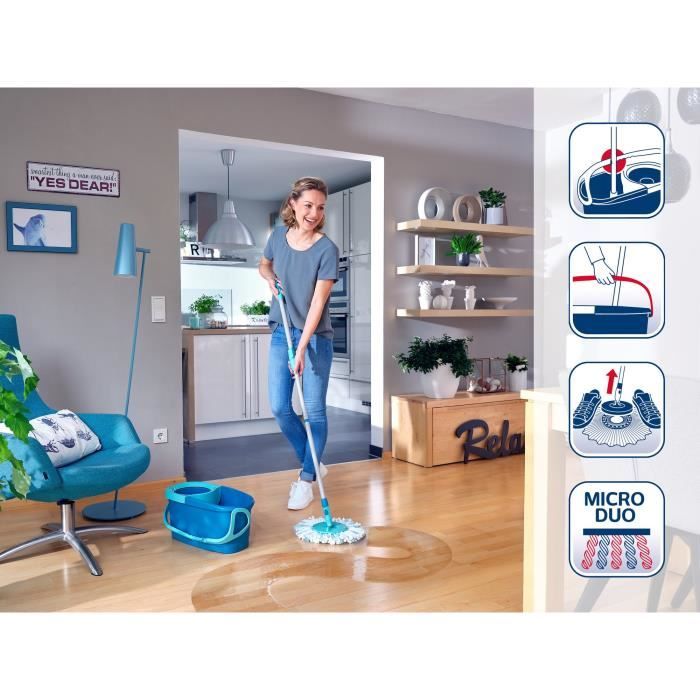 Seau essoreur easy mop | recharge | Lave et séche le sol | Disque rotatif Seau essoreur easy mop | recharge | Lave et séche le sol | Disque rotatif