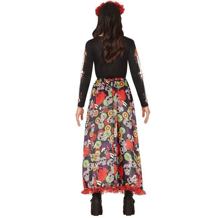 Fiestas Guirca Déguisement La Catrina Rose - Robe Longue Et