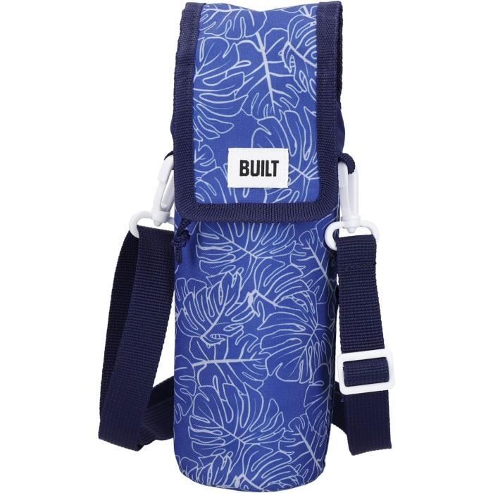 PYEUIFT Sac isotherme pour bouteille d'eau jusqu'à 1,5 l, fermeture éclair et bandoulière réglable, petit sac isotherme pour boissons, glacière pour l'extérieur, les voyages, etc. Rouge et bleu