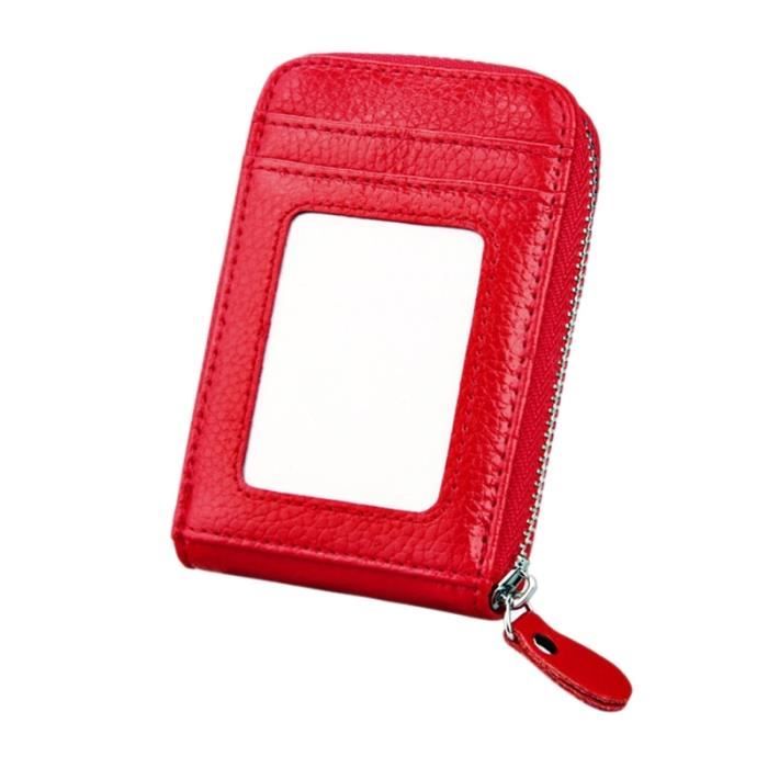 Porte Carte Protection sans contact ANTI RFID rouge pour les