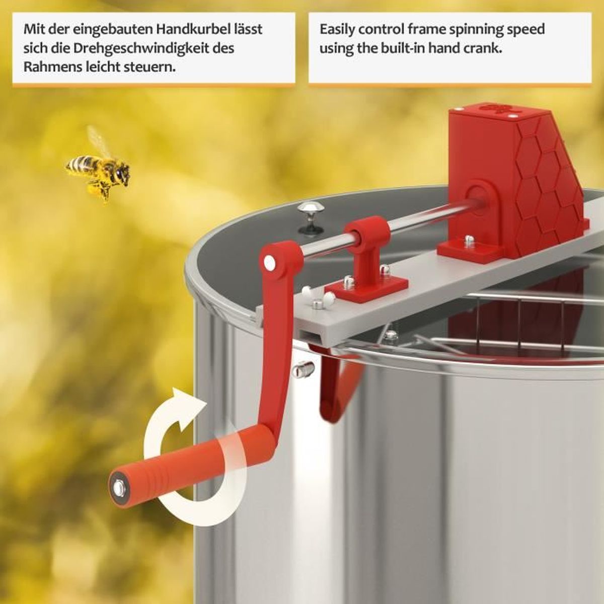 Extracteur de miel manuel 4 cadres PRO Lega - Extracteurs du miel