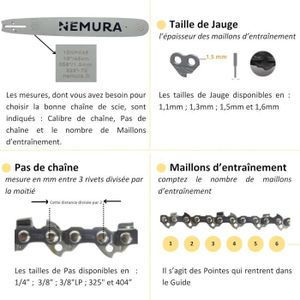 Kit Chaîne Tronçonneuse Sägenspezi 40cm 3/8" 1,6mm + Guide - Pour Stihl 038 AV Super, MS380 - Chaîne Demi-Gouge Chrome - 3