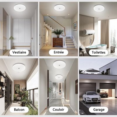 Plafonnier LED Avec Détecteur Radar - 18W 3000-6500K IP44 Pour Couloir, Garage Ou Escalier