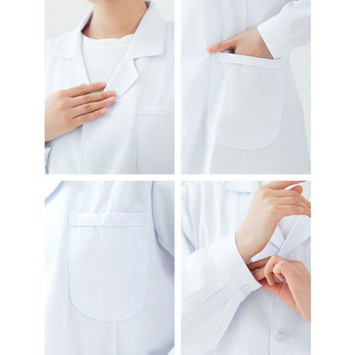 Blouse Blanche Professionnelle En Coton/polyester - Manches Longues, 3 Poches - Pour Labo, Chimie, Médical, Cosplay, école - Homme/Femme