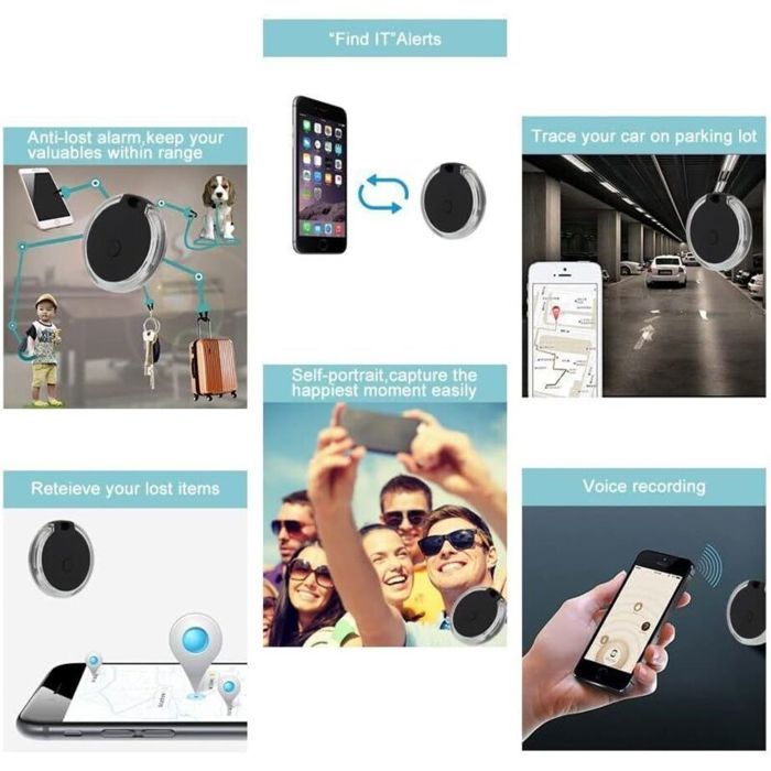 Localisation GPS pour Chien avec Alarme Intelligente Sans Fil | Fonctionne sur piles pour Chien Chat Extérieur Randonnée