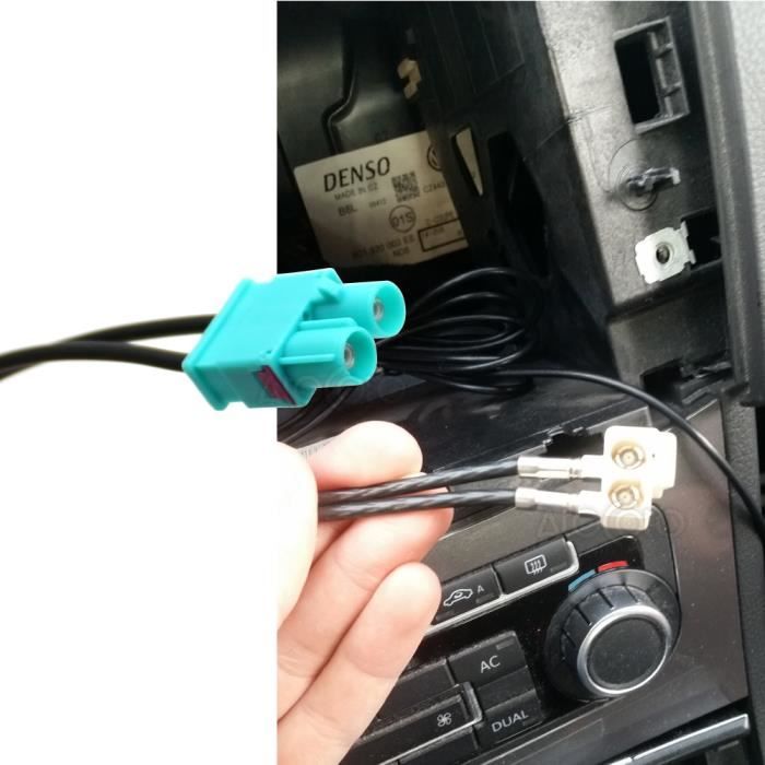Adaptateur Antenne Double Fakra 2x Mâle Vers Double Femelle - Compatible Audi, VW, Skoda, Seat - Pour RNS2, RNS510, MFD2