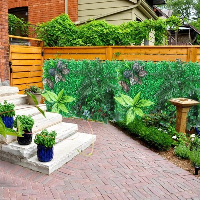 25 * 25 cm murs végétaux artificiels feuillage haie tapis herbe panneaux de  ve