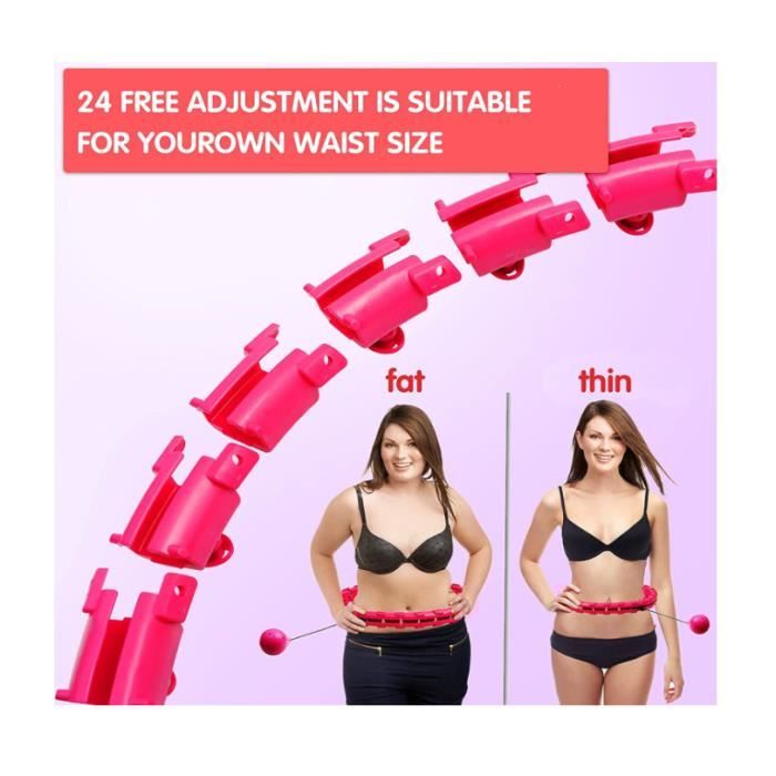 Hula Hoop Fitness Pliable 1,2 Kg - Avec Poids, Ressort Doux, Pour Adulte, Brûle-graisses, Gainage Abdominal