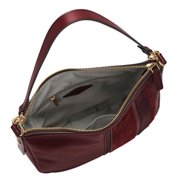 FOSSIL Sac à épaule bandoulière rouge vin pour femme Jolie