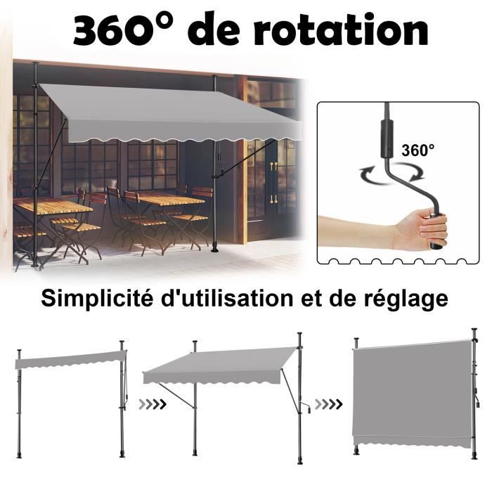 SONGMICS Store Banne Manuel, Store Extérieur Terrasse, Réglable en Hauteur, avec Manivelle SONGMICS Store Banne Manuel, Store Extérieur Terrasse, Réglable en Hauteur, avec Manivelle
